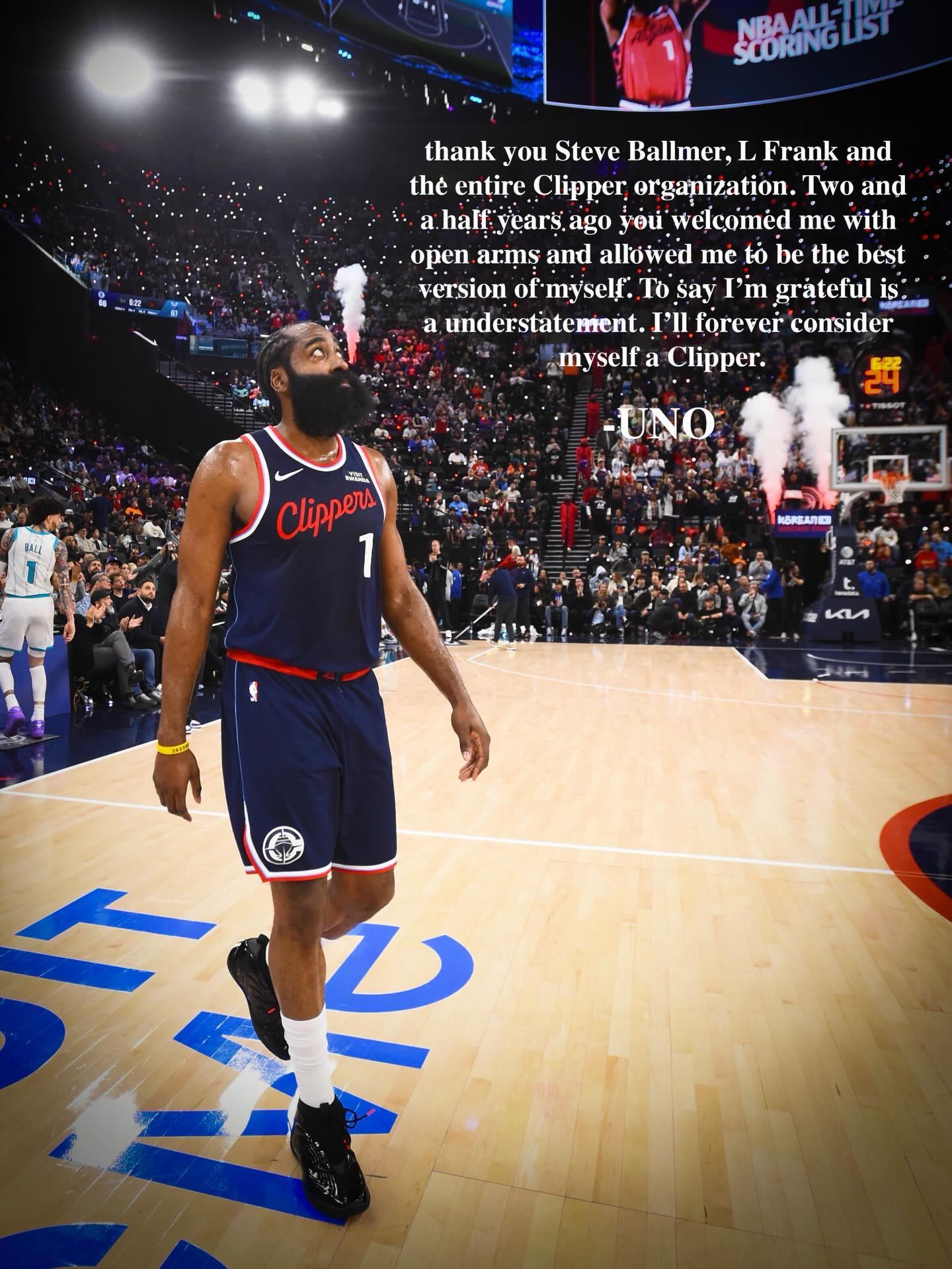 8868体育官网-哈登告别快船：我将永远视自己为快船的一份子